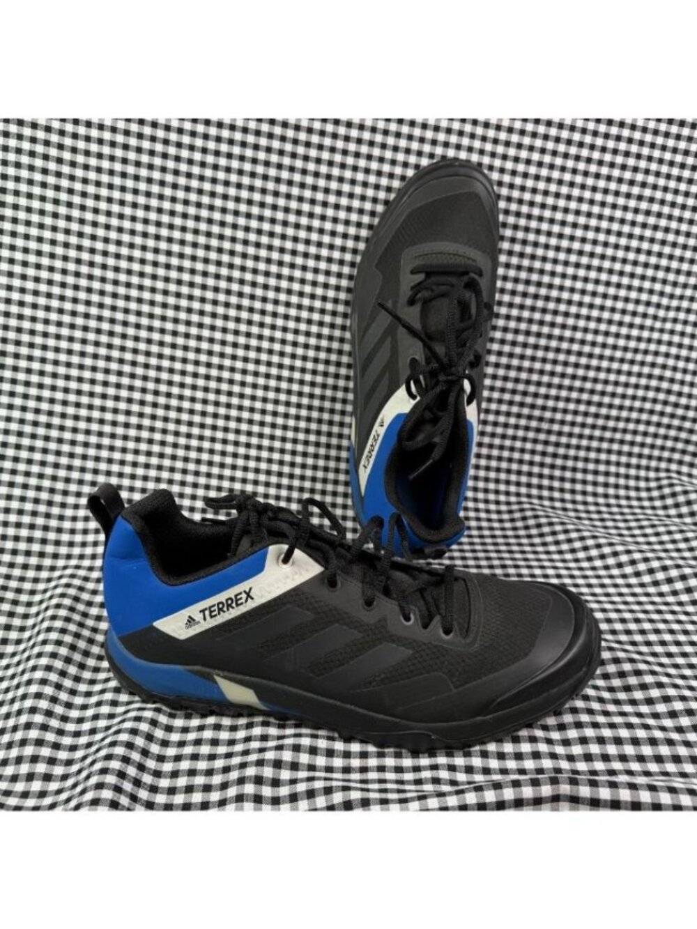 Adidas Terrex Trail Cross SL Mens 11 Black Blue MTB Cycling Shoes Stealth